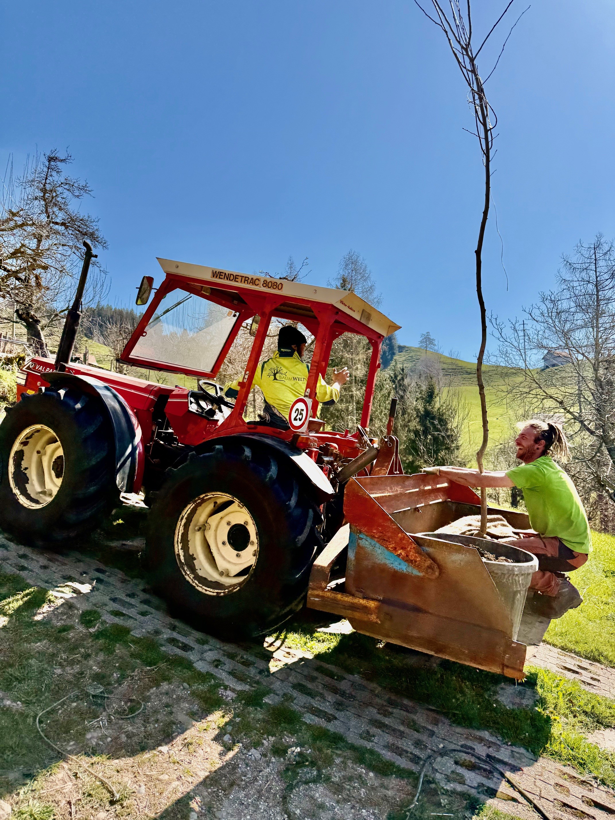 Lärcheneggli Aufwertung mit Traktor